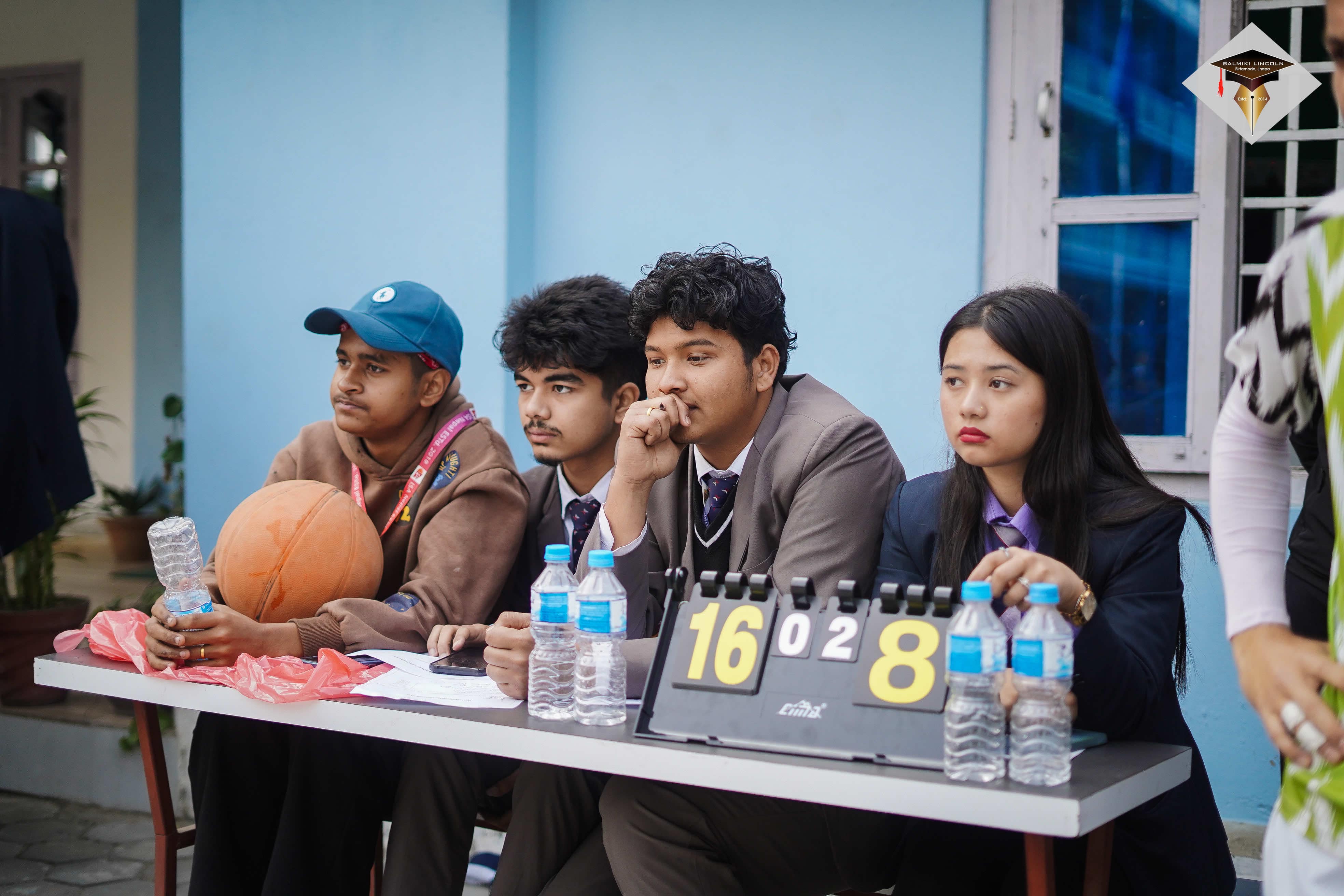 Students participating in a campus event