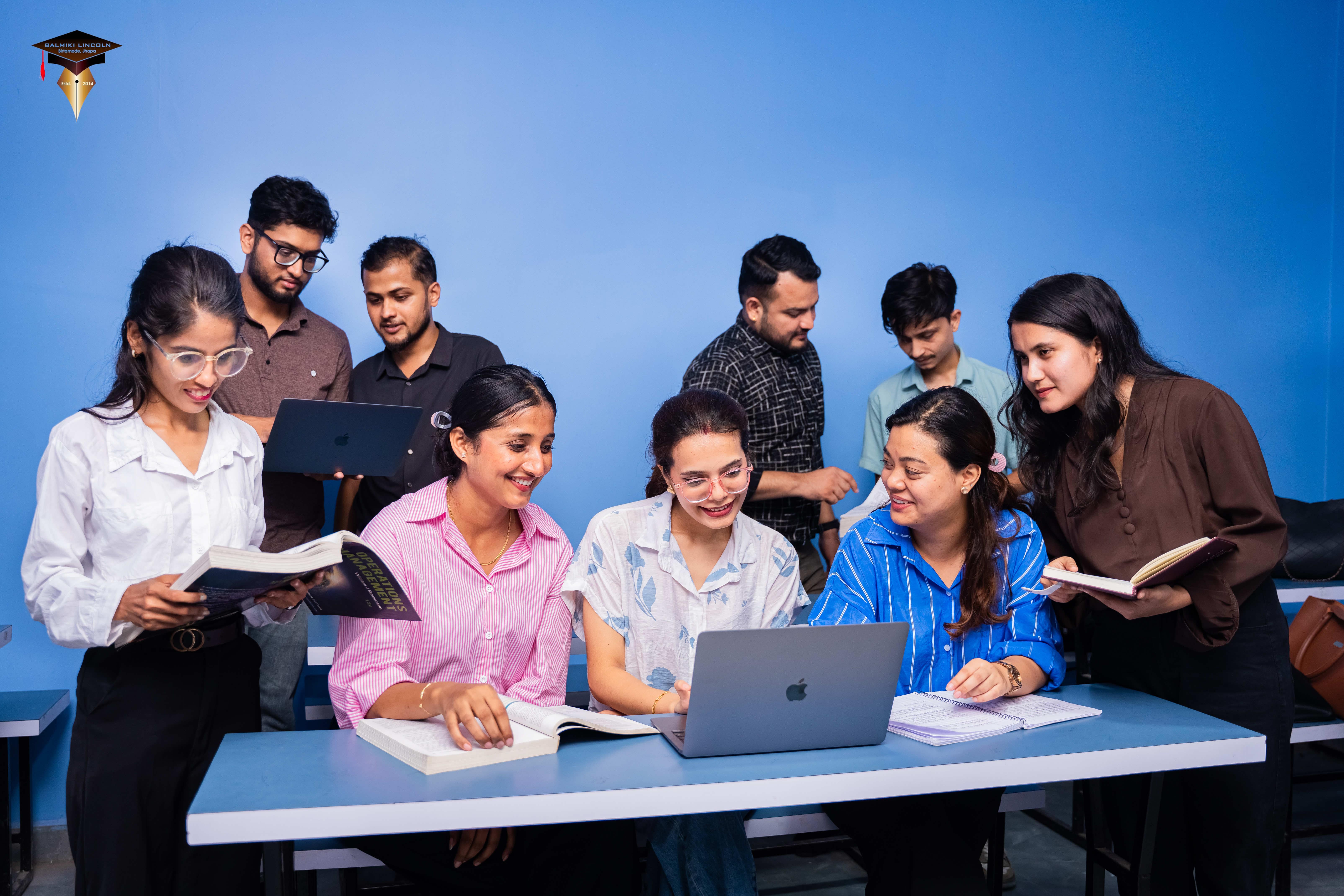 Students collaborating on a project